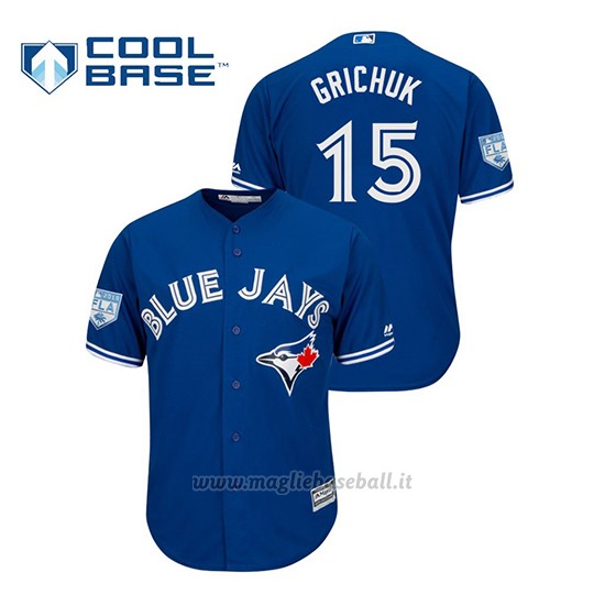 Maglia Baseball Uomo Toronto Blue Jays Randal Grichuk 2019 Entrenamiento De Primavera Cool Base Blu